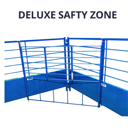 Starter Safety Zone for Deluxe Lambing Kidding Pens (653-5A) installed in barn layout for efficient sheep and goat handling