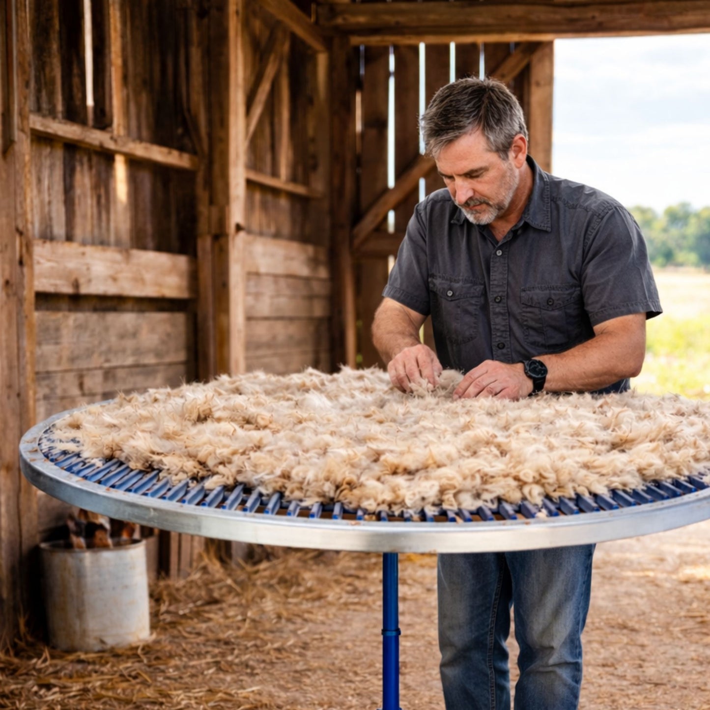 6’ Aluminum Revolving Skirting Table 1034 for Sheep & Goats | Sydell #1034