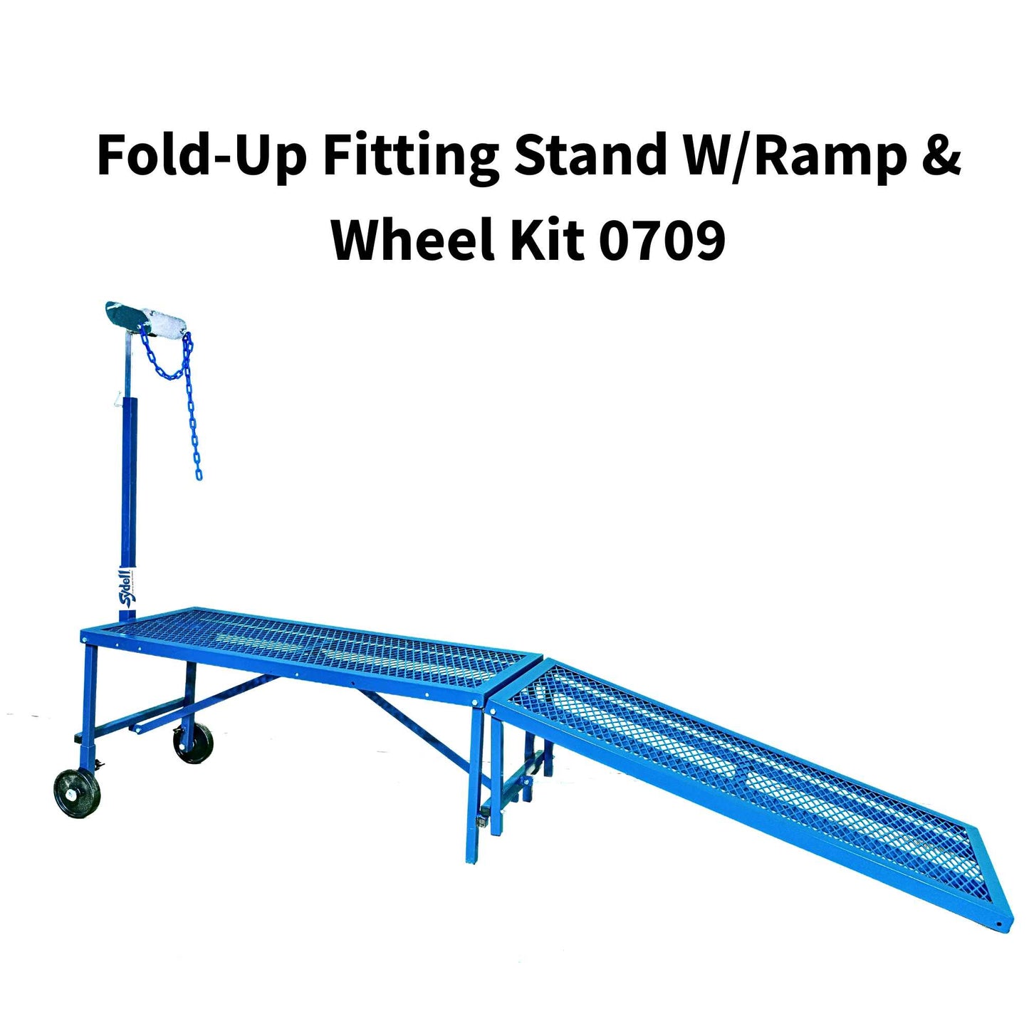 Fold-Up Fitting Stand with Ramp and Wheel Kit 0709 for Sheep & Goats | Sydell #0709