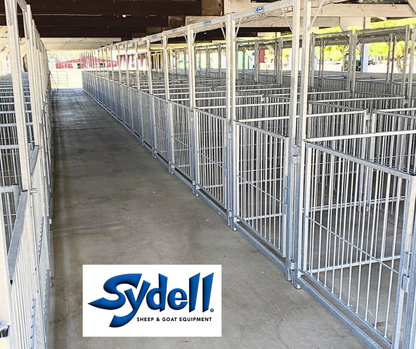 Detail view of kidding pen connection and adjustable components for sheep and goats