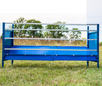 Starter Horizonal Fenceline Feeders (815HP/817HP) installed in barn layout for efficient sheep and goat handling